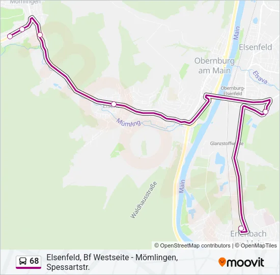 68 Bus Line Map