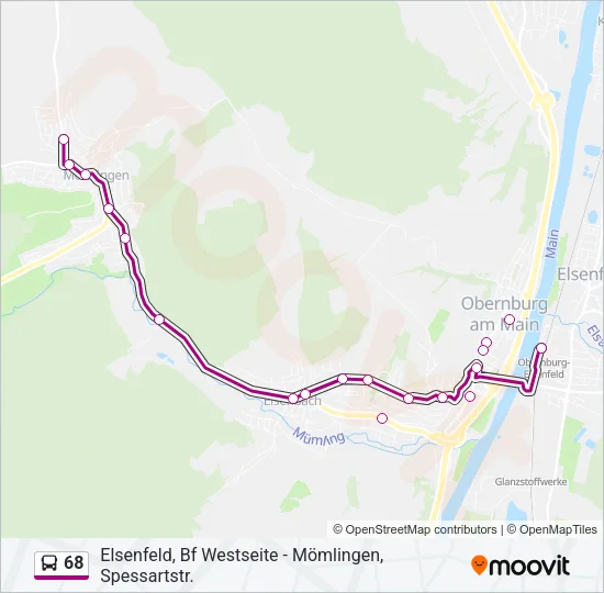 68 Bus Line Map