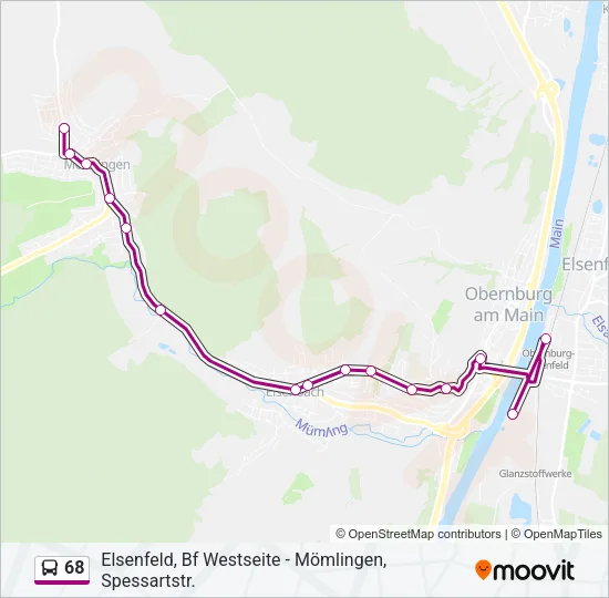 68 Bus Line Map