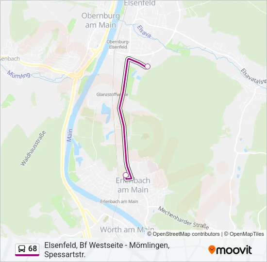 68 Bus Line Map