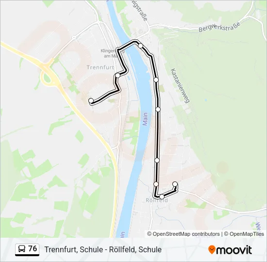 76 Bus Line Map