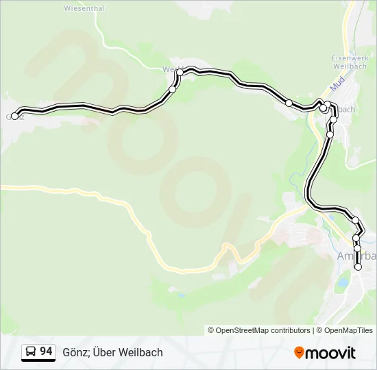 94 Bus Line Map