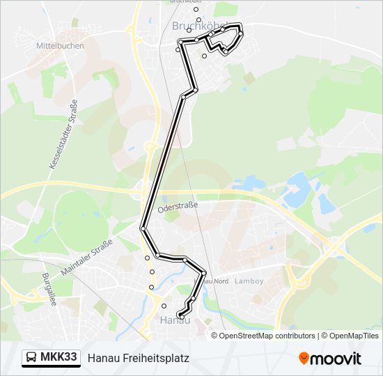 MKK33 Bus Line Map