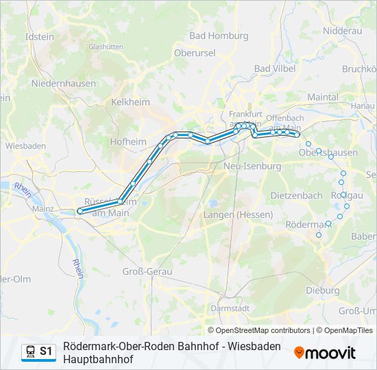 Bahnlinie S1 Karte