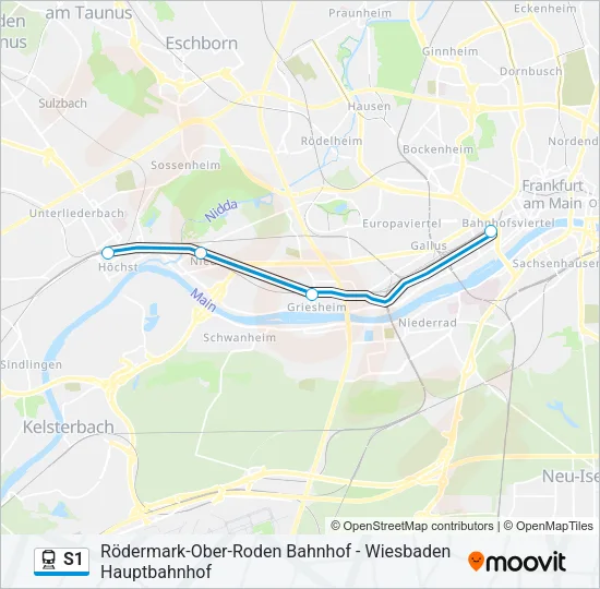 S1 Train Line Map