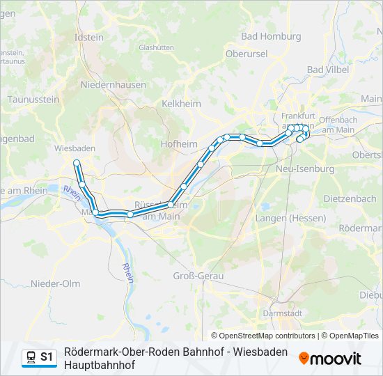 Bahnlinie S1 Karte