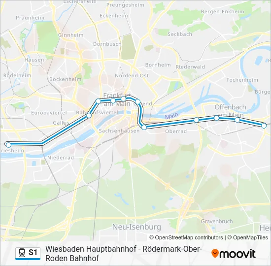 Поезд S1: карта маршрута