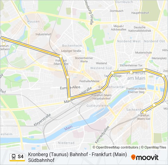 Поезд S4: карта маршрута