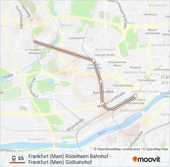 S5 Train Line Map