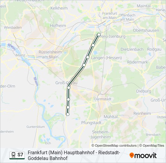 Bahnlinie S7 Karte