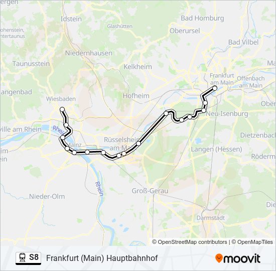 S8 Route: Fahrpläne, Haltestellen & Karten - Frankfurt (Main ...