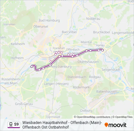 S9 Train Line Map