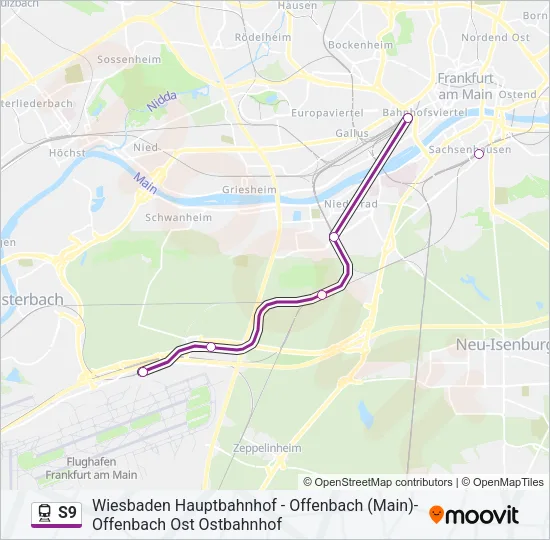 S9 Train Line Map
