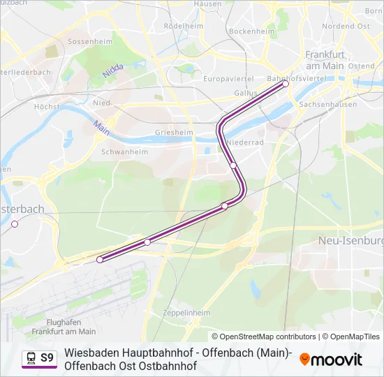 S9 Train Line Map