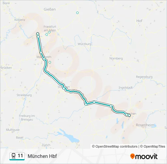 Поезд 11: карта маршрута