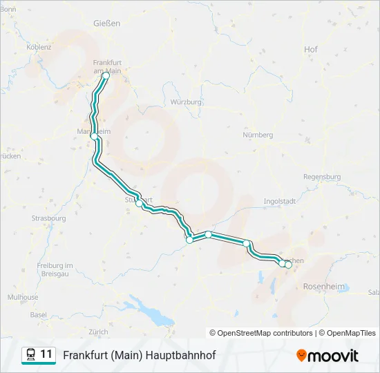 11 Train Line Map
