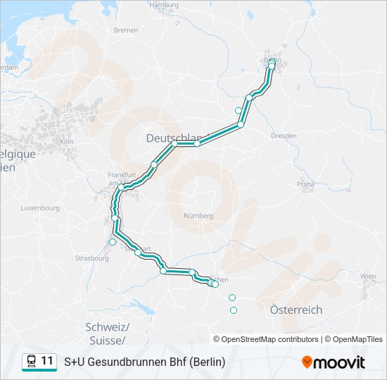 11 Train Line Map