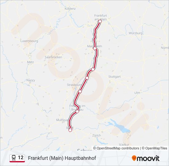 12 Train Line Map