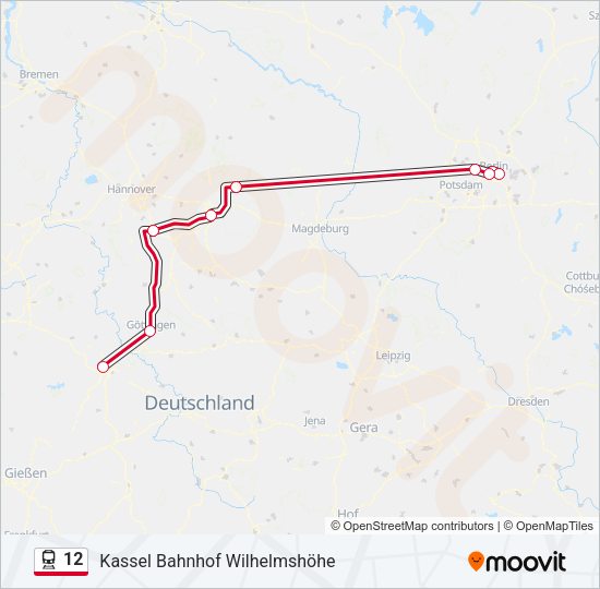 Поезд 12: карта маршрута