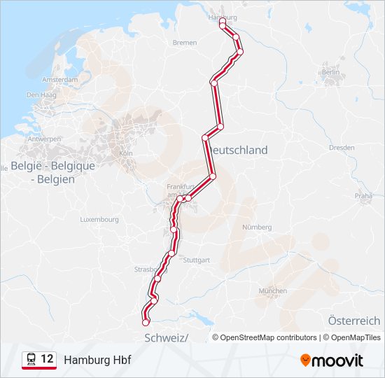12 Train Line Map