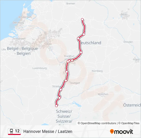 12 Train Line Map