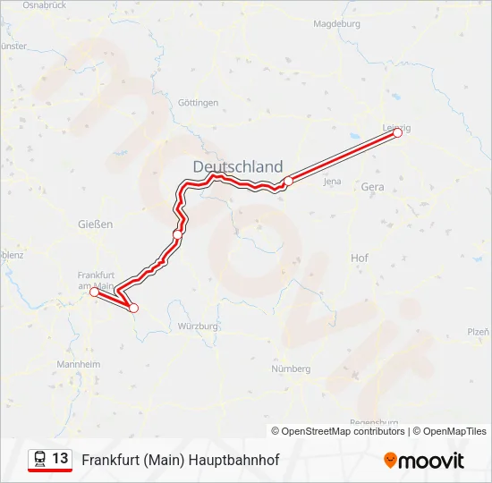 13 Train Line Map