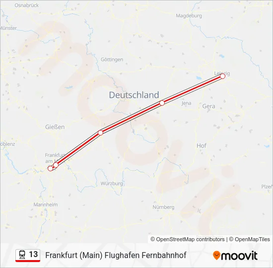 13 Train Line Map