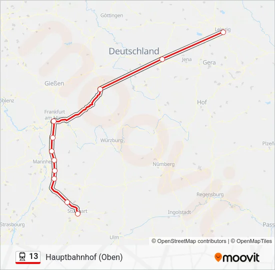13 Train Line Map