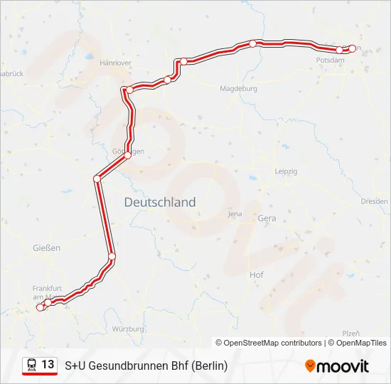 13 Train Line Map