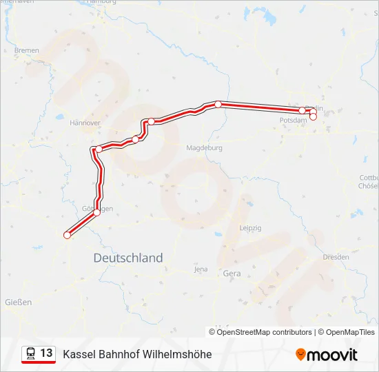 13 Train Line Map