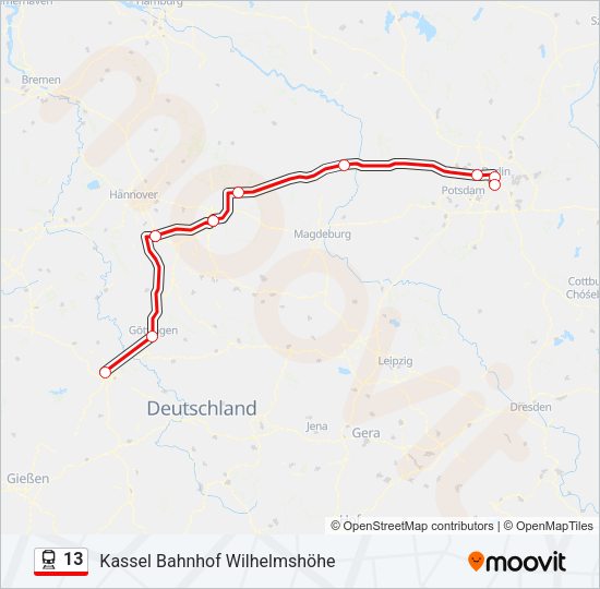 13 Train Line Map