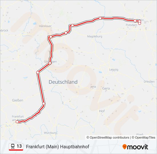 13 Train Line Map
