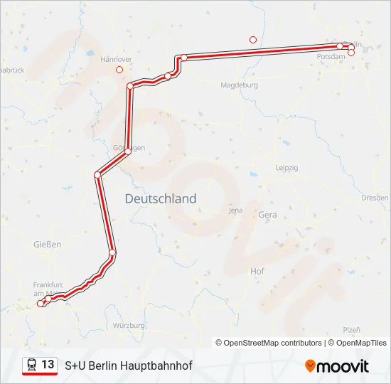 13 Train Line Map