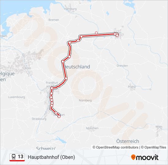 13 Train Line Map