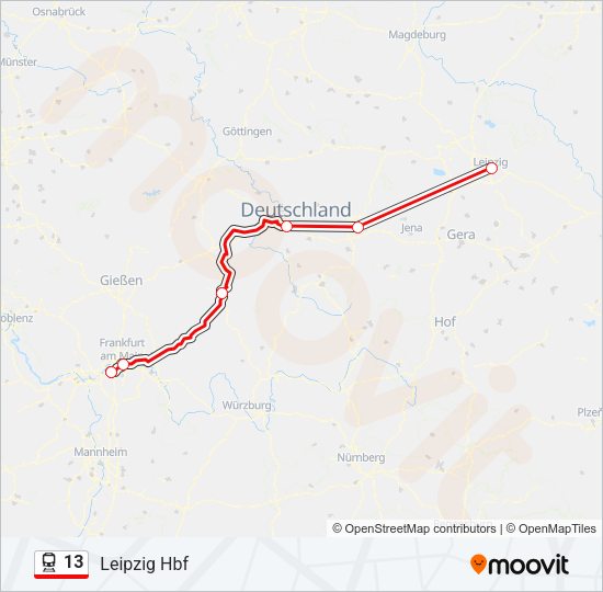 13 Train Line Map