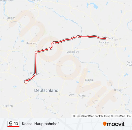 13 Train Line Map