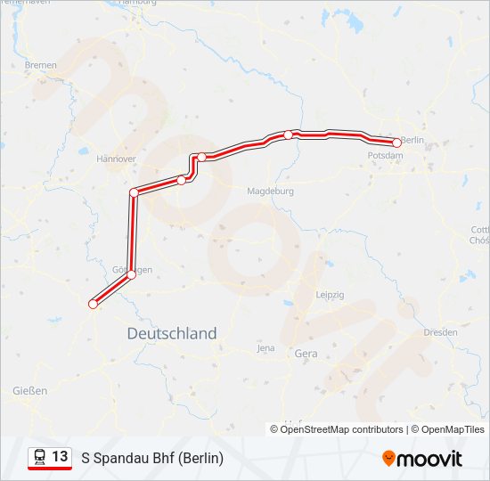 13 Train Line Map