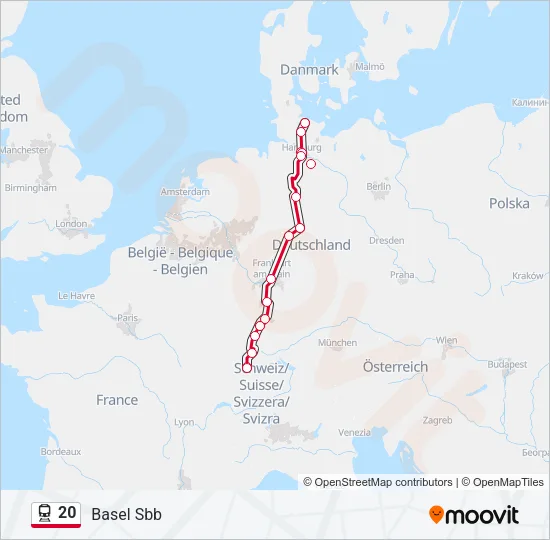 20 Train Line Map