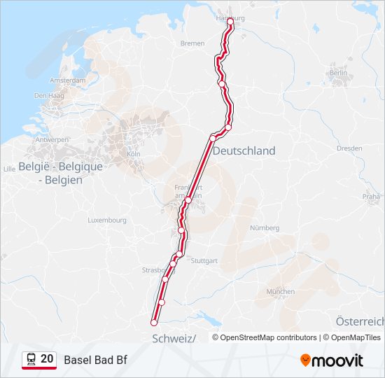 20 Train Line Map