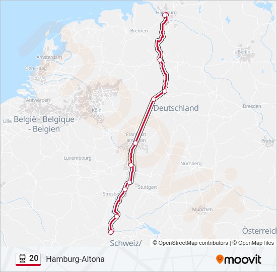 20 Train Line Map