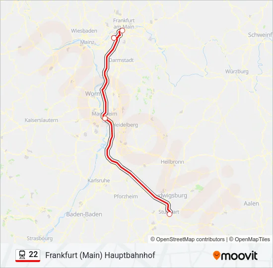 22 Train Line Map
