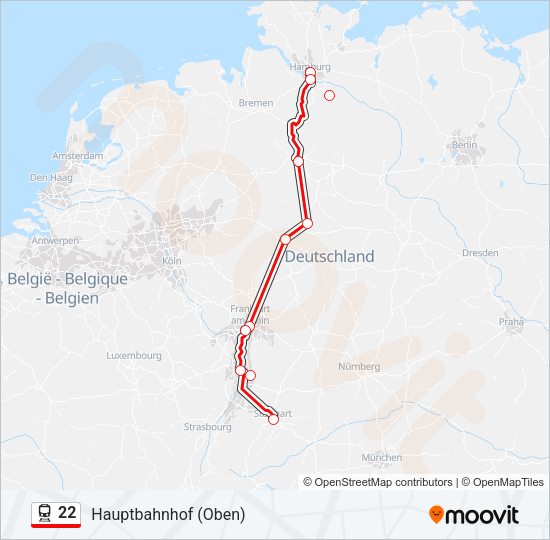 22 Train Line Map