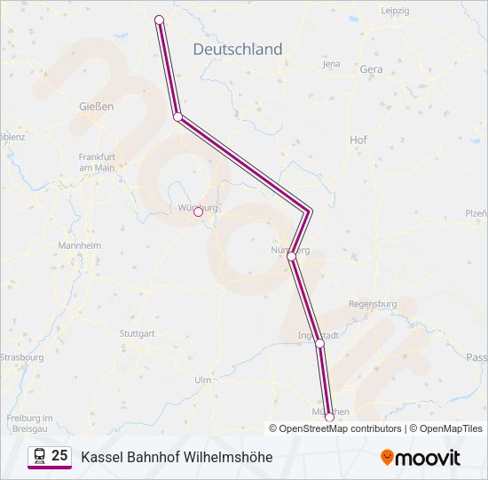 Поезд 25: карта маршрута