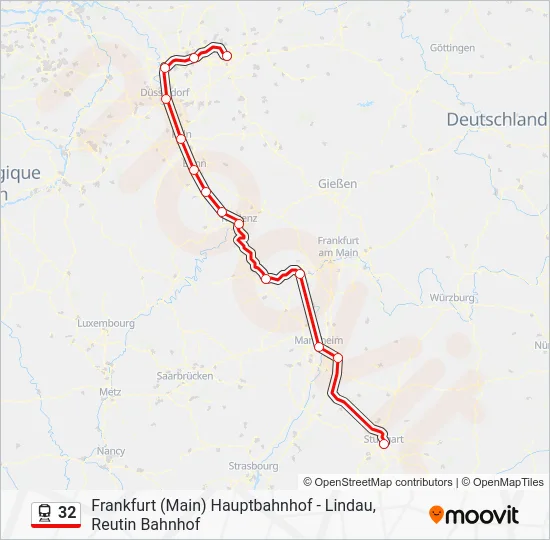 Поезд 32: карта маршрута