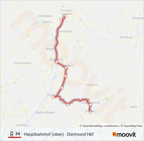 34 Train Line Map