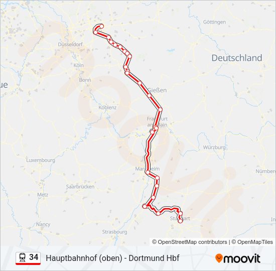 34 Train Line Map
