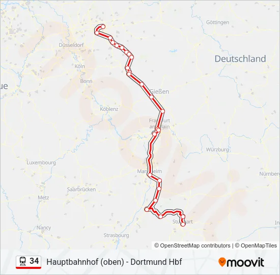 34 Train Line Map
