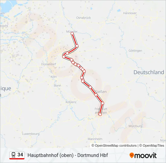 34 Train Line Map