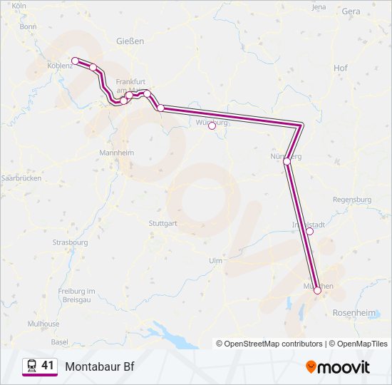 Поезд 41: карта маршрута
