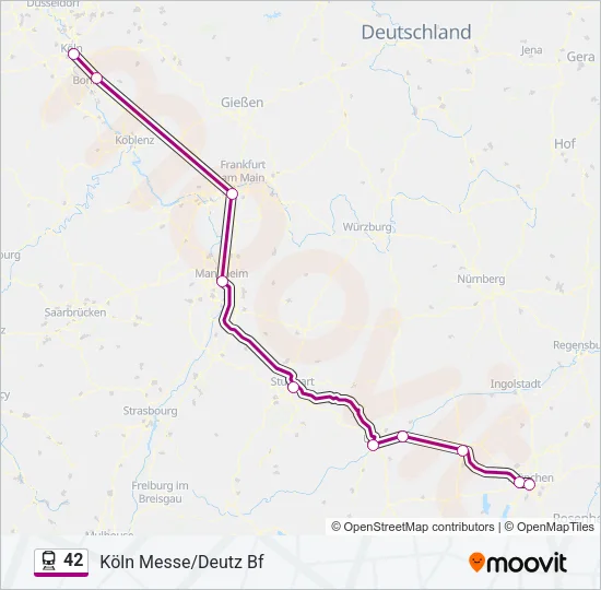 Поезд 42: карта маршрута